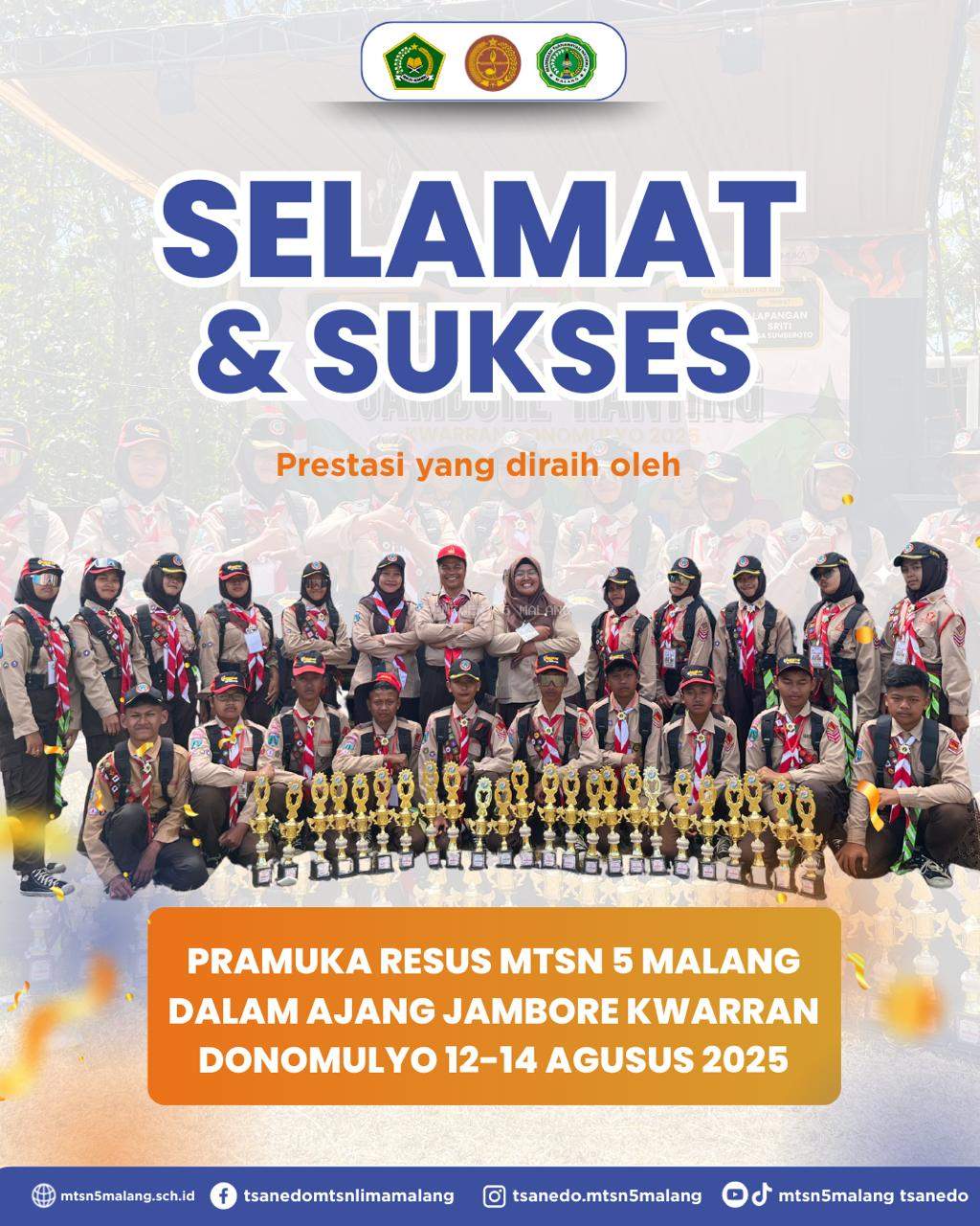 Gudep MTsN 5 Malang Bertabur Prestasi di Ajang Jambore Kwarran Donomulyo Tahun 2025